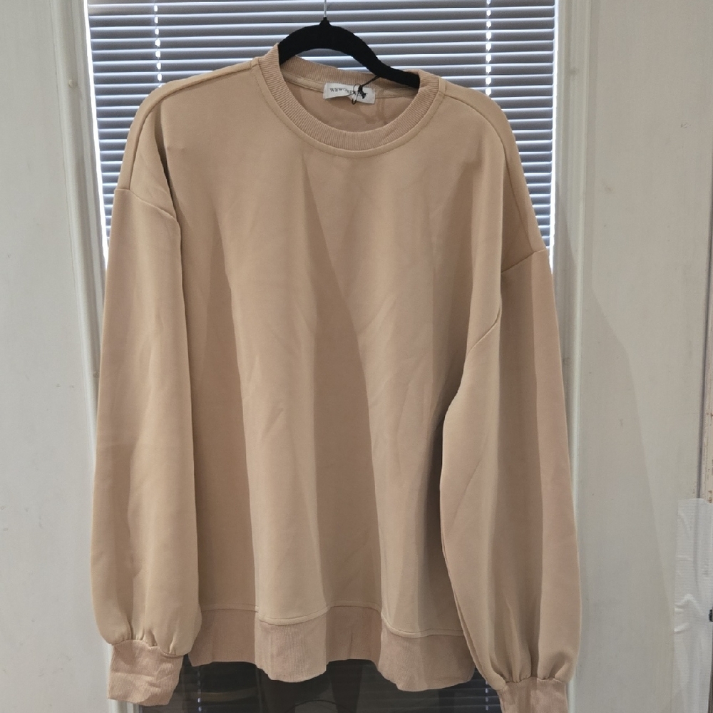 WeWoreWhat Tan Crewneck Sweater